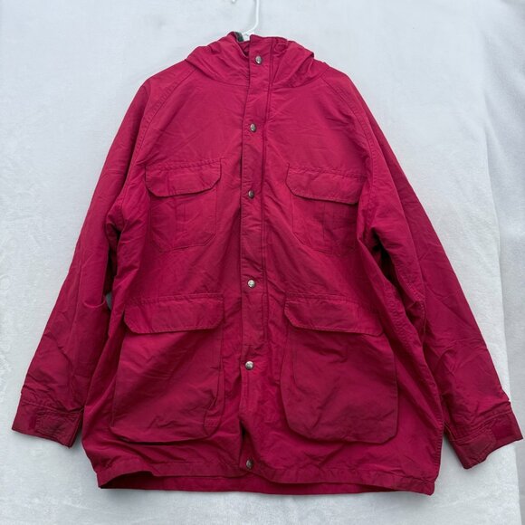 Vintage Woolrich Jacket Mens XL Red Full Zip Parka Chore Windbreaker Wool Line - Picture 1 of 11